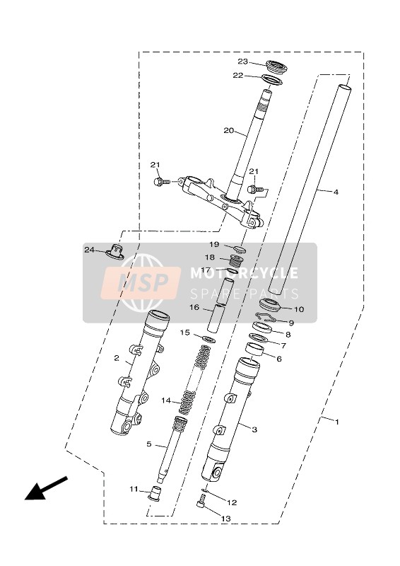 B74F31410000, Ressort,  Fourche Ava, Yamaha, 1